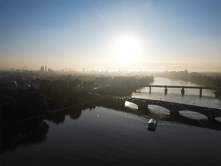 River thames drone image