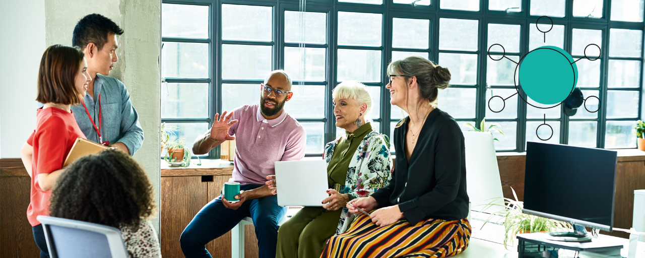 Group of people in discussion